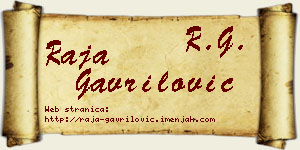 Raja Gavrilović vizit kartica